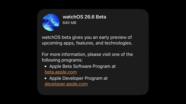 Apple Seeds First Betas of watchOS 26.6, tvOS 26.6, and visionOS 26.6 to Developers [Download]
