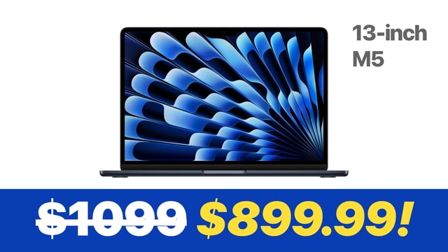 New 13-Inch M5 MacBook Air Hits All-Time Low Price of $899.99 [Deal]