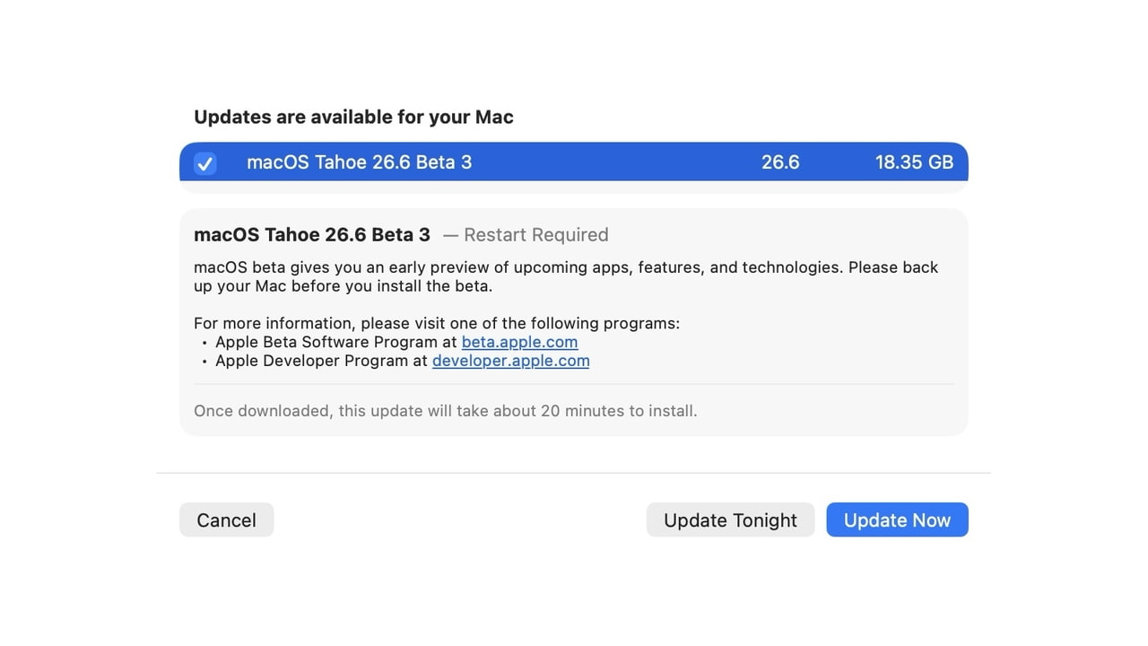 Apple Releases macOS Tahoe 26.6 Beta 3 to Developers [Download]