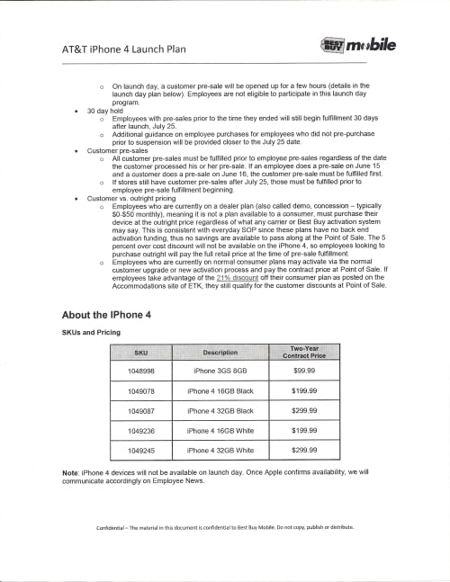 Entire Best Buy iPhone 4 Launch Plan Leaked!