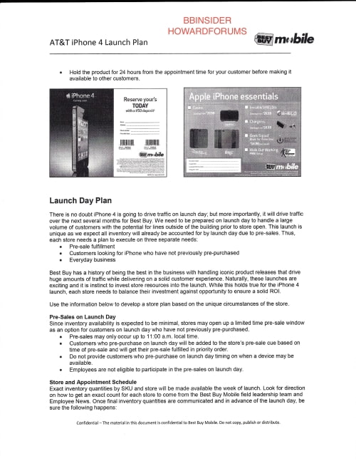 Entire Best Buy iPhone 4 Launch Plan Leaked!