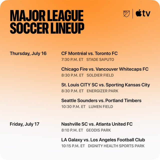 MLS Returns to Apple TV on July 16 After World Cup Break