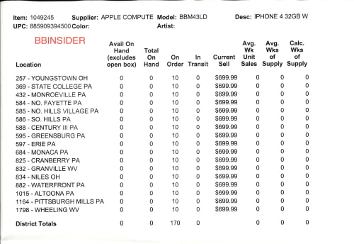 Early iPhone 4 Inventory Details for Some Best Buy Stores