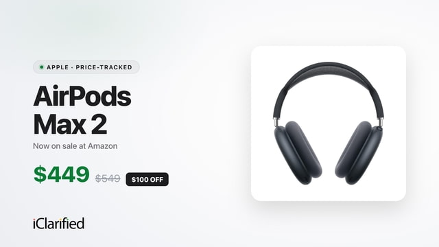 Apple AirPods Max 2 Drop to $449 ($100 Off)