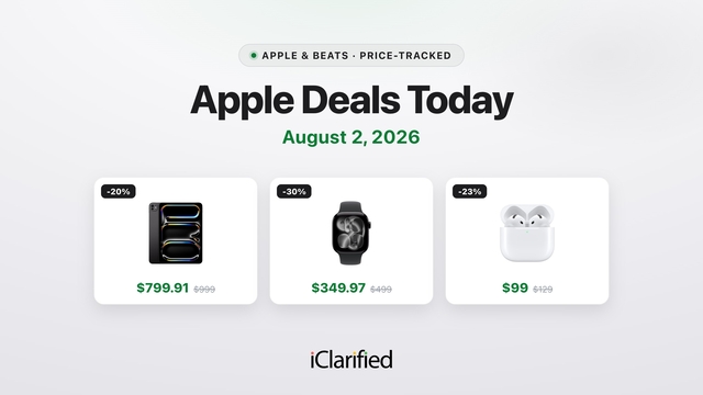 Apple Deals Today: Apple Watch Series 11 Cellular $349.97, Beats Studio Pro $169.95, and More