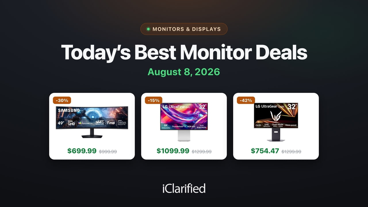 Today's Best Monitor Deals: LG UltraFine 6K $1,099.99, Samsung Odyssey G9 $699.99, and More