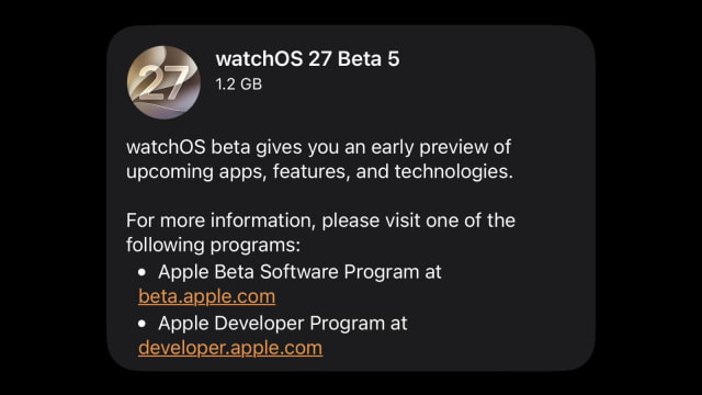 Apple Seeds Fifth Betas of watchOS 27, tvOS 27, and visionOS 27 to Developers [Download]