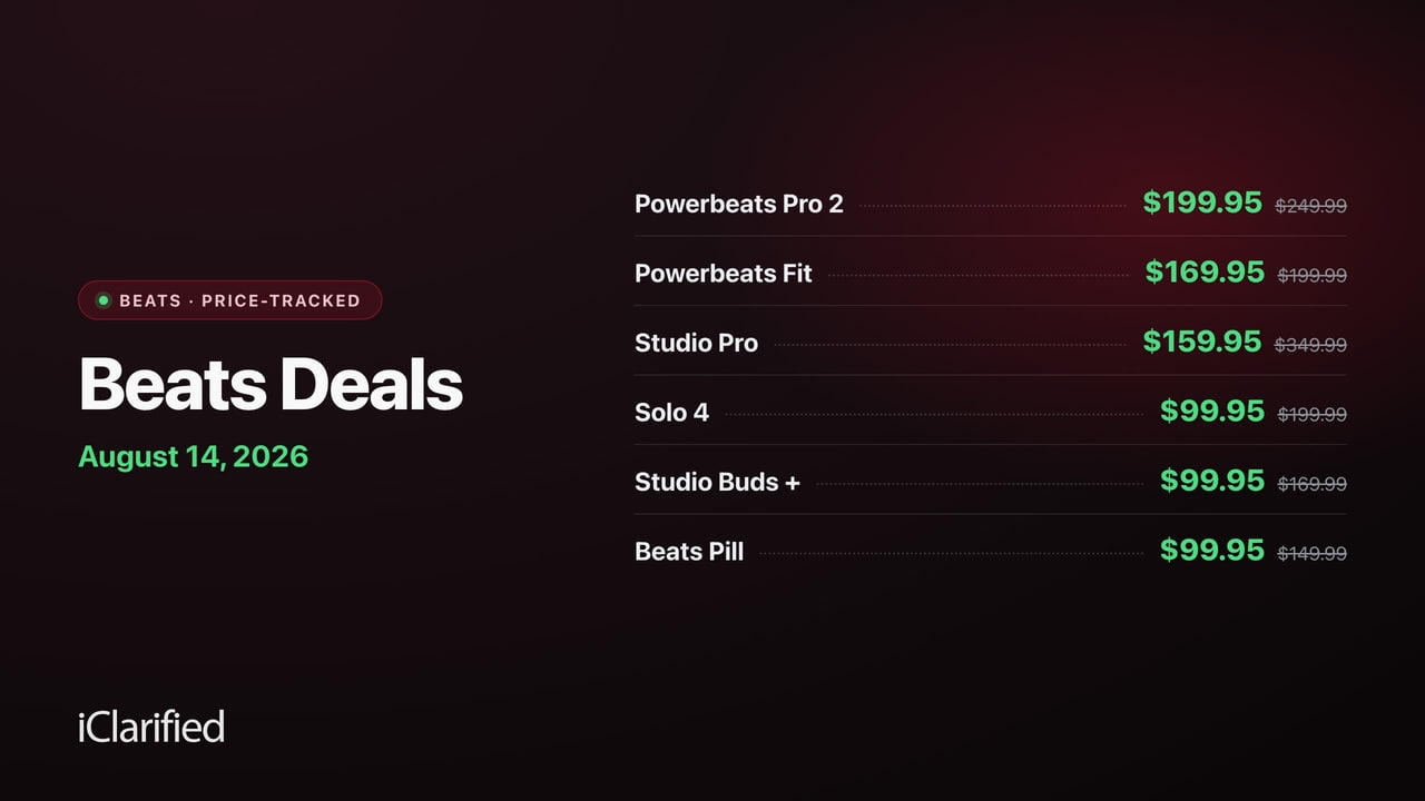 Beats Deals: Studio Pro $159.95, Solo 4 $99.95, Powerbeats Pro 2 $199.95, and More