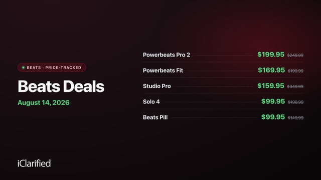 Beats Deals: Studio Pro $159.95, Solo 4 $99.95, Powerbeats Pro 2 $199.95, and More