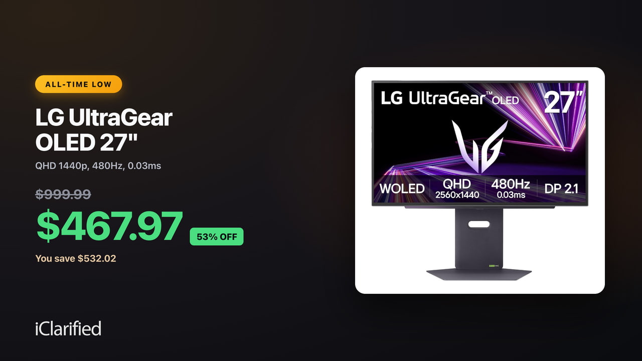 LG 27-Inch UltraGear OLED Monitor Hits All-Time Low of $467.97 [Deal]