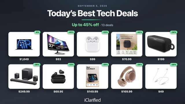 Today's Best Tech Deals: MacBook Air (M5) $1,649, Blink Outdoor 4 Kit $70.99, and More