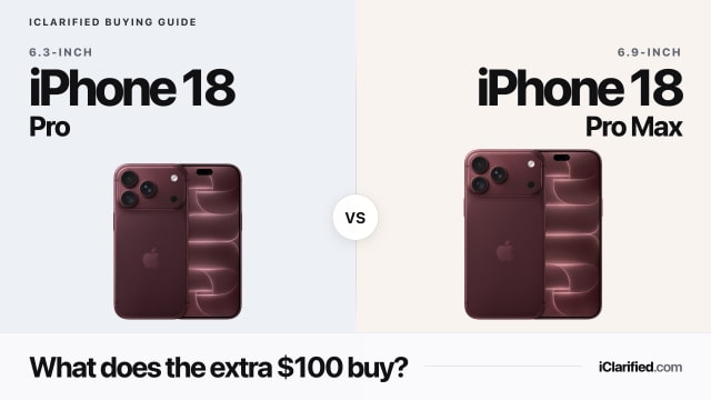 iPhone 18 Pro vs. iPhone 18 Pro Max: What Does the Extra $100 Buy?