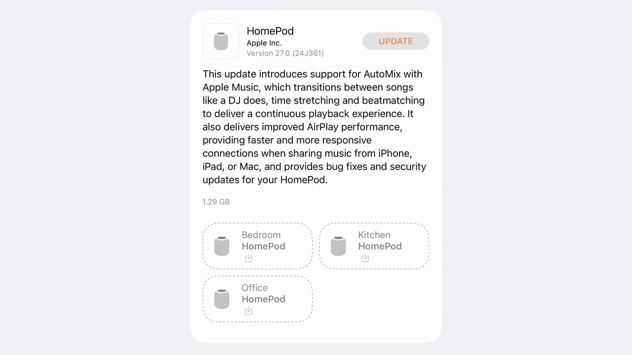 Apple Releases HomePod Software Update 27 [Download]