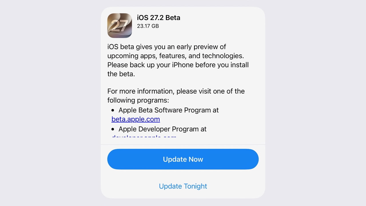 Apple Releases iOS 27.2 Beta and iPadOS 27.2 Beta to Developers [Download]
