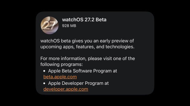 Apple Seeds First Betas of watchOS 27.2, tvOS 27.2, and visionOS 27.2 to Developers [Download]