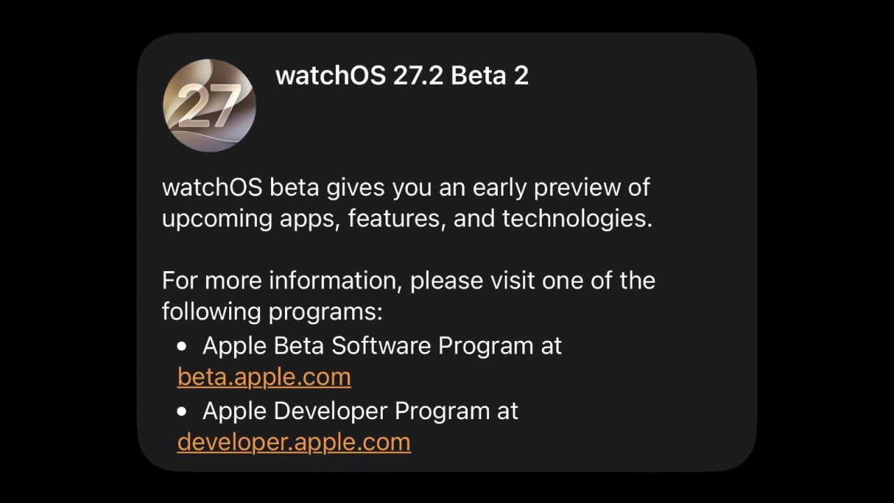 Apple Seeds Second Betas of watchOS 27.2, tvOS 27.2, and visionOS 27.2 to Developers [Download]