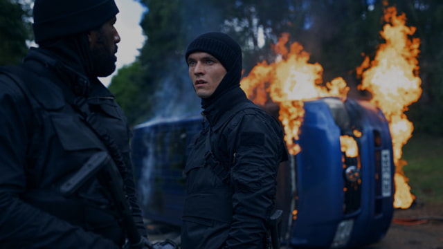 Gershwyn Eustache Jnr and Fionn Whitehead in "The Wanted Man," premiering January 6 on Apple TV.