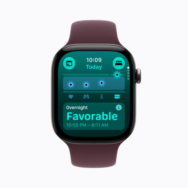 Apple Watch Series 12 displaying overnight vitals