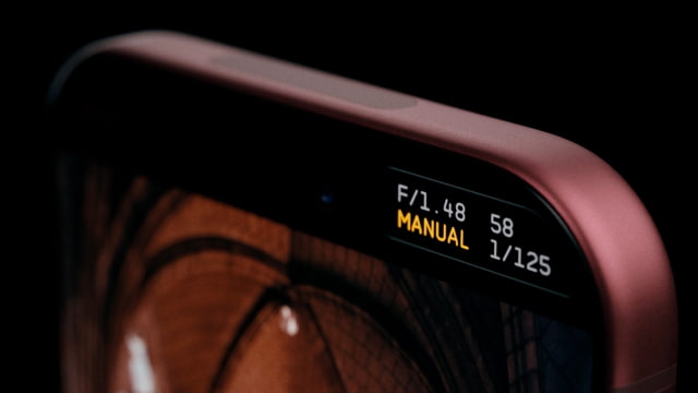 Halide 3.2 manual aperture control showing f/1.48 on iPhone 18 Pro