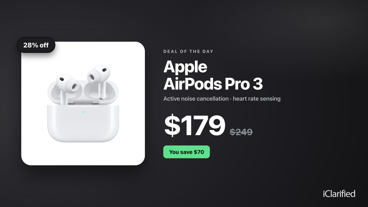 AirPods Pro 3 Drop to $179, Lowest Price Since June [Deal]