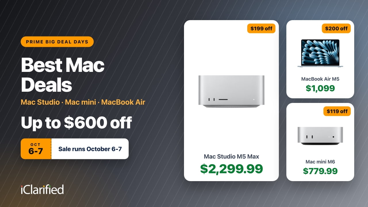 Best Mac Deals for Prime Big Deal Days: Mac Studio $2,299.99, MacBook Air $200 Off