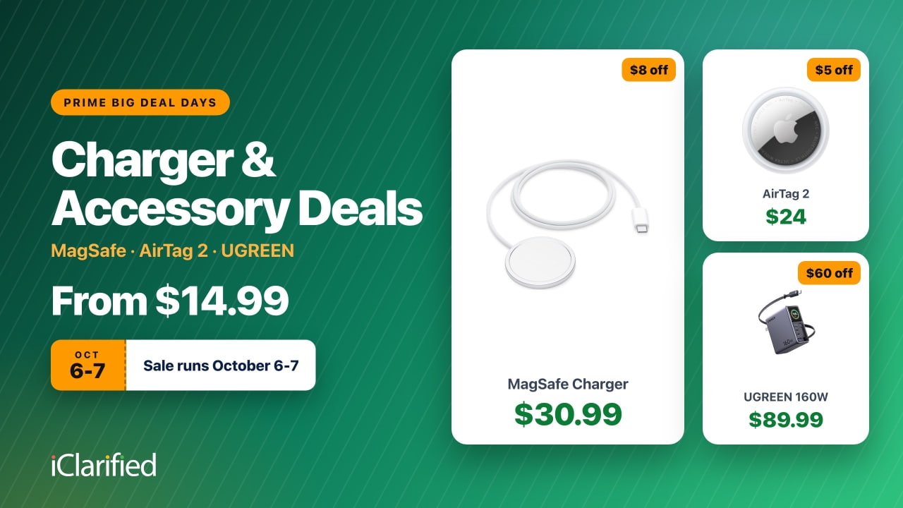 Best Charger and Accessory Deals for Prime Big Deal Days: MagSafe $30.99, AirTag 2 $24