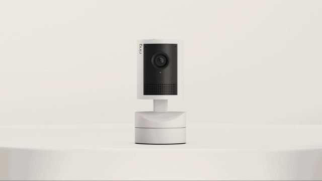 Ring Pan-Tilt Indoor Cam 2K with a motorized base.