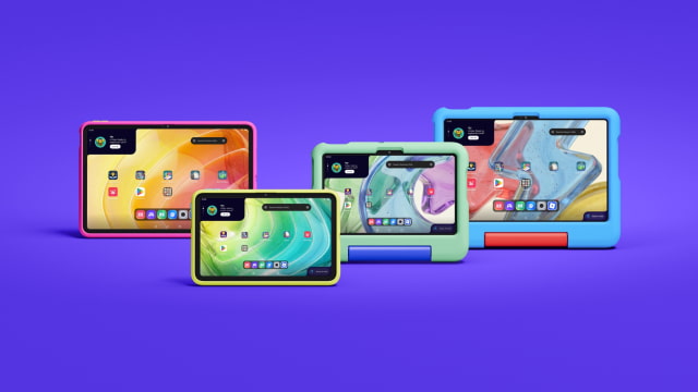 Amazon Kids tablets with soft bumper and slim hard cases in several colors