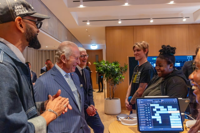 Prophet Guillory, King Charles III, and Tim Cook meet young creators at Apple Music Hall