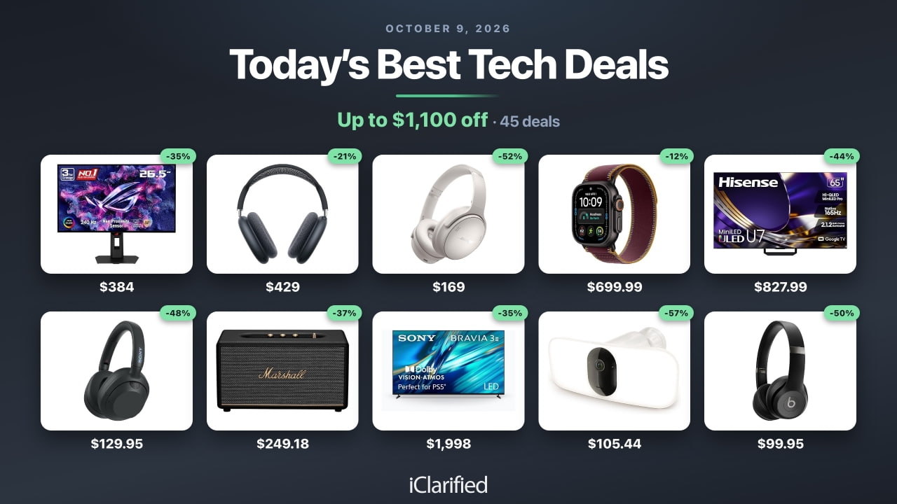 Today's Best Tech Deals: Bose QuietComfort Headphones $169, Hisense U7 $827.99, and More