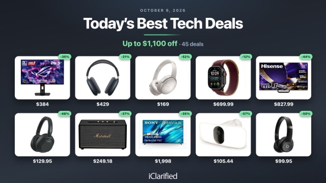 Today's Best Tech Deals: Bose QuietComfort Headphones $169, Hisense U7 $827.99, and More