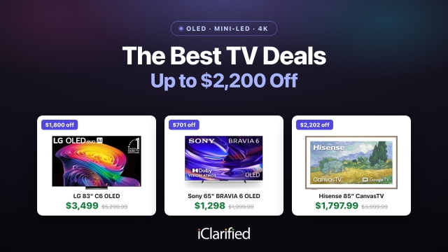 The Best TV Deals: LG 83-Inch C6 OLED $3,499, Sony 65-Inch BRAVIA 6 $1,298, and More