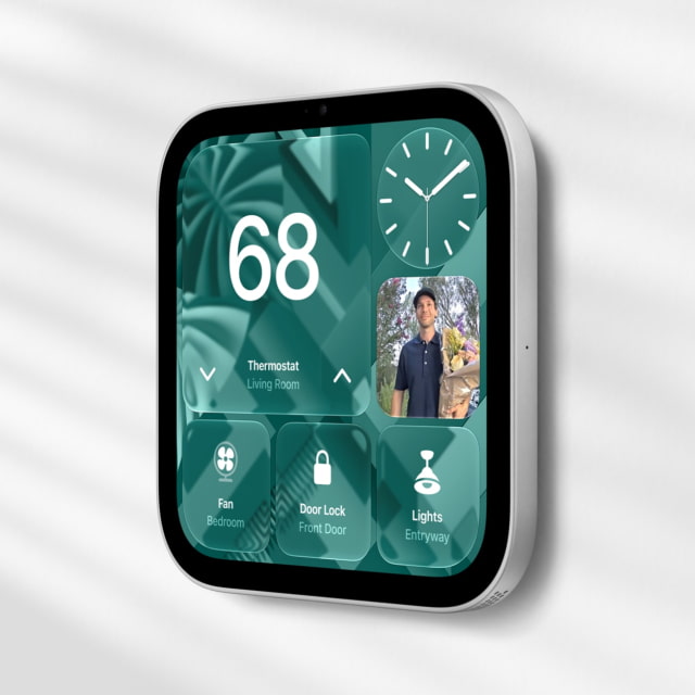 The wall-mounted Apple HomeView display.