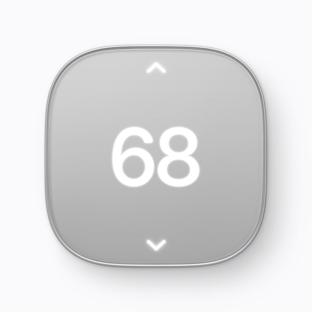 Schneider Home Smart Thermostat displaying a temperature of 68 degrees.