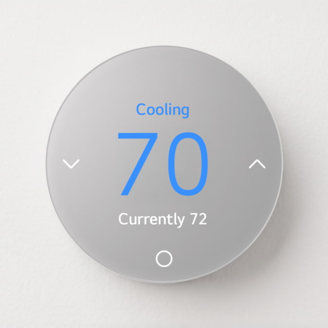 LG Smart Thermostat displaying a cooling temperature of 70 degrees.