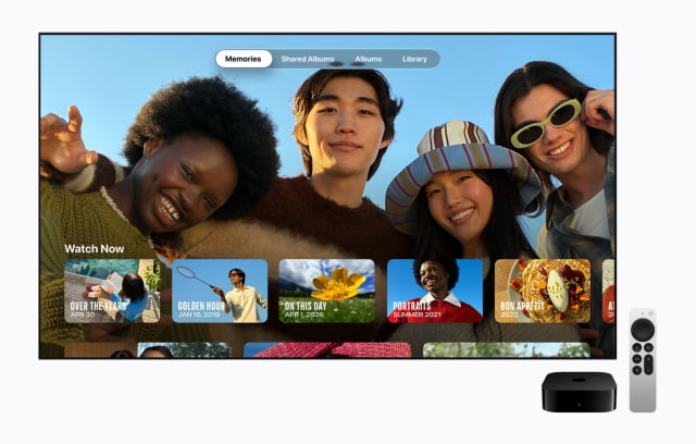 Personal iCloud photos displayed on Apple TV.