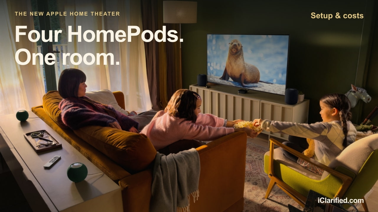 Four HomePods Around Your TV: What Apple's New Surround Setup Requires and Costs