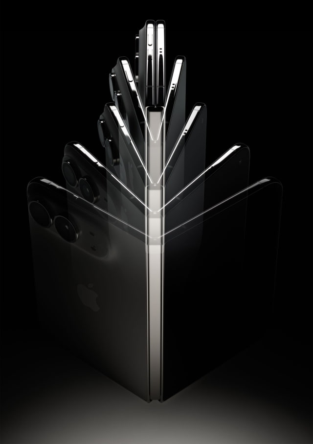 iPhone Duo shown at several stages of opening around its hinge.