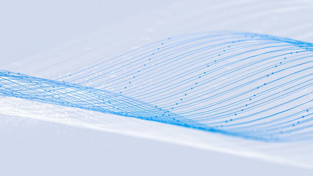 Blue flowing lines in Meta's Muse Spark Open launch artwork.