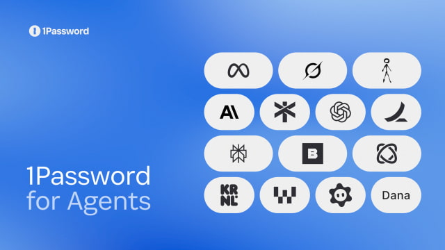 1Password for Agents and its announced integration partners.