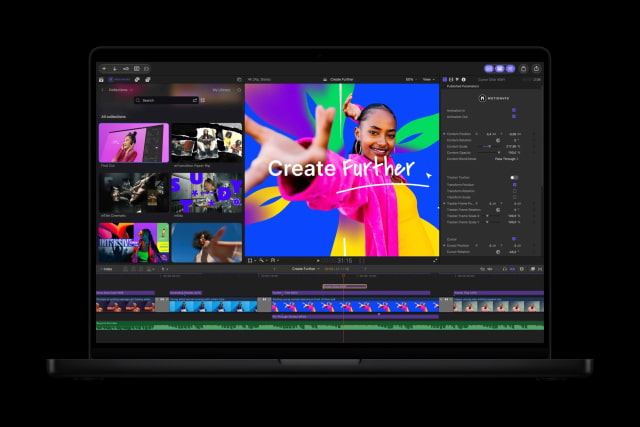 Built-in MotionVFX templates and tools in Final Cut Pro on Mac.
