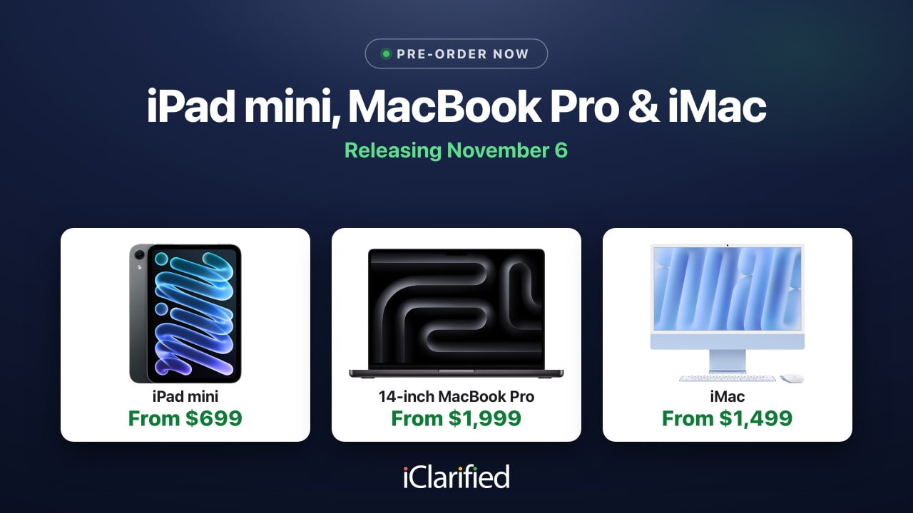 New iPad mini, M6 MacBook Pro, and M6 iMac Now Available to Pre-Order on Amazon
