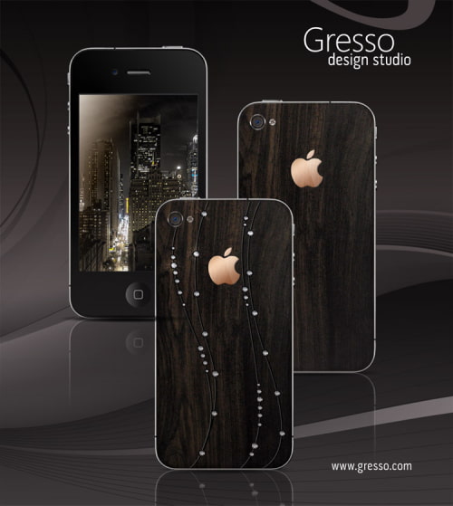 Gresso Reemplaza el vidrio del iPhone 4 con Madera Negra de Africa de 200 años