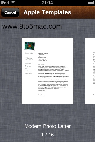 Pages for iPhone Gets Previewed [Screenshot Gallery]