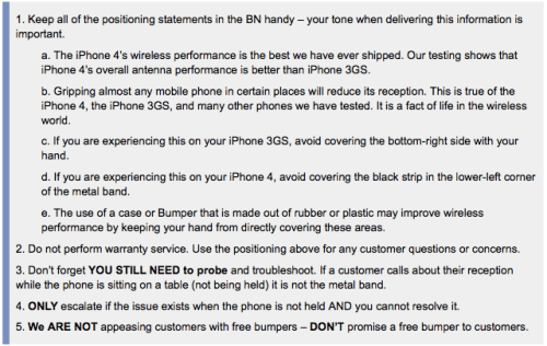 Apple Support Procedure for iPhone 4 Reception Issues Leaked