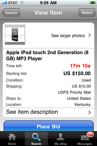 eBay Updates iPhone App With iOS 4 Multitasking, High-Res Graphics