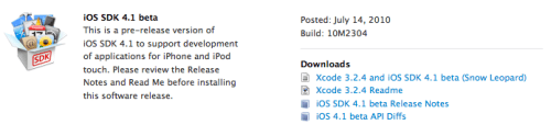 Apple udgiver iOS 4.1 betaen til udviklere [Updatering x2]