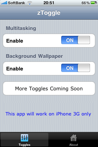zToggle Lets You Easily Enable and Disable Multitasking on Your iPhone 3G