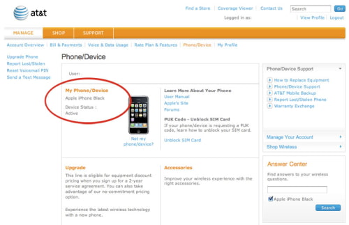 AT&amp;T Now Listing iPhone Black Model