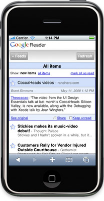 New Google Reader For iPhone